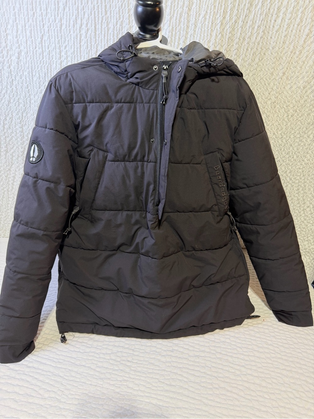 Men's Black Quilted Hooded Puffer Jacket